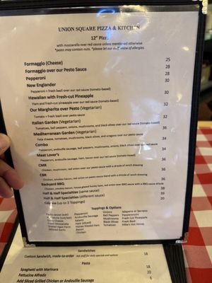 Menu photo 1 Union Square Pizza & Kitchen San Francisco, CA Menu photo 1 Union Square Pizza & Kitchen San Francisco, CA