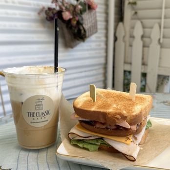 The Classic Cafe - Minions Latte and Club Sandwich - Coffee & Tea Near Me - Fullerton, California