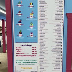 Pelicans Snoballs - Menu