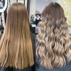 Guisela’s Beauty Salon - Before & After 
Added some face framing foils, toned her hair & styled!