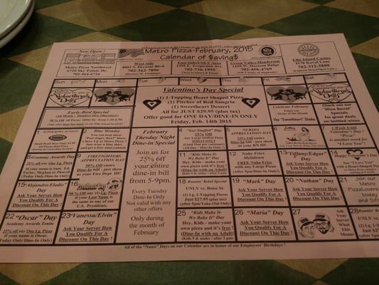 Menu photo 7 Metro Pizza Henderson, NV