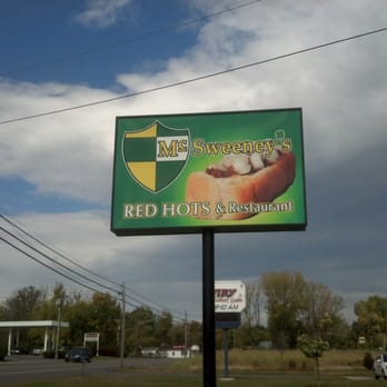 McSweeney's Red Hots - Their sign - Burgers Near Me - Plattsburgh, New York