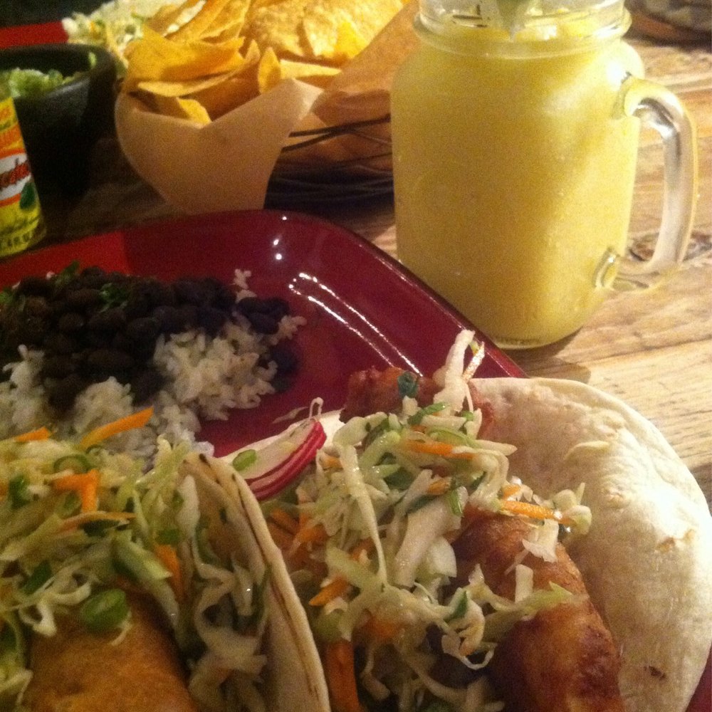 Fish Taco - Margarita, fish tacos with rice & beans, chips & guacamole - Mexican Near Me - Cabin John, Maryland Fish Taco - Margarita, fish tacos with rice & beans, chips & guacamole - Mexican Near Me - Cabin John, Maryland
