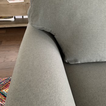 Living Spaces - Our "new custom couch". Cushions under stuffed & didn't fit. Fabric puckering everywhere. - Furniture Stores Near Me - Pflugerville, Texas Living Spaces - Our "new custom couch". Cushions under stuffed & didn't fit. Fabric puckering everywhere. - Furniture Stores Near Me - Pflugerville, Texas