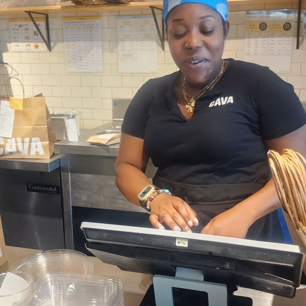 CAVA - I remember when she started about a year ago, it was her first time making the green dressing, and it was PERFECT! - Mediterranean Near Me - Santa Monica, California CAVA - I remember when she started about a year ago, it was her first time making the green dressing, and it was PERFECT! - Mediterranean Near Me - Santa Monica, California