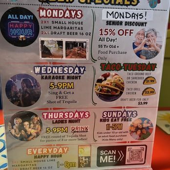 Tequila and Acordeon - Bar specials. - Mexican Near Me - Orange Park, Florida