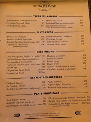 Menu photo 5 Boca Grande Barcelona, B