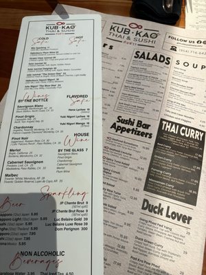 Menu photo 2 KUB KAO Thai & Sushi Davie, FL