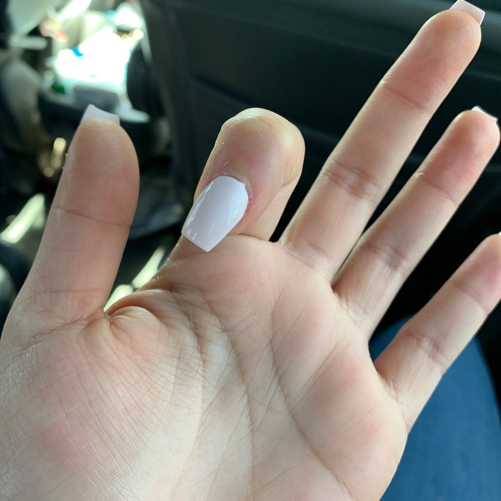 Modern Nails & Spa - Crooked index finger nail tip. - Nail Salons Near Me - Hollywood, Florida
