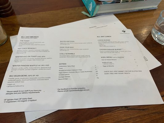 Menu photo 1 Cups and Wells Brisbane, QLD