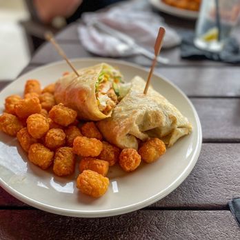 Coyote Creek Bar & Grill - Southwest chicken wrap and tots - Burgers Near Me - Fort Wayne, Indiana