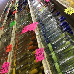 The Liquor Outpost - Vodka shelves.