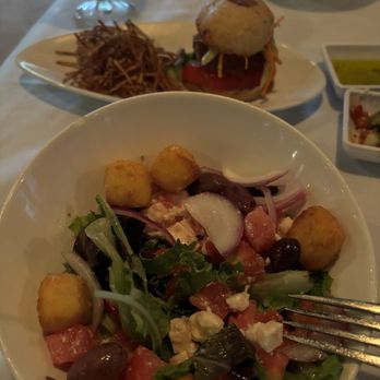 Ocean - Ocean Salad "Greek Style" with Fried Feta. Crab Sammy in the background. - Seafood Near Me - Birmingham, Alabama