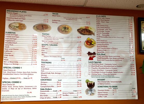 Menu photo 2 Orozco's Mexican Food San Jacinto, CA