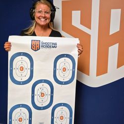 The Shooting Academy - Showing off her skills in our indoor range.