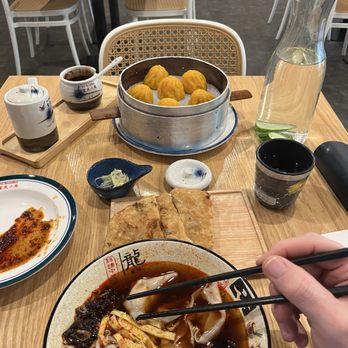 Yu Noodles - S9. Spicy Soup with Wonton () (8 pcs); Chicken Soup Dumplings (6 pcs); S1. Scallion Pancakes () - Chinese Near Me - McLean, Virginia