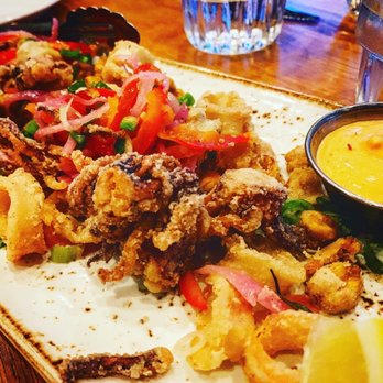 Kindred Fare - Crispy Calamari & Chickpeas* 5/5 - New American Near Me - Geneva, New York