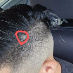 Today Barber - Shaved into the top of my hair past the part