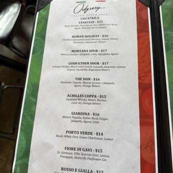 Odyssey Italian Restaurant - Cocktail menu - Sicilian Near Me - Denver, Colorado Odyssey Italian Restaurant - Cocktail menu - Sicilian Near Me - Denver, Colorado