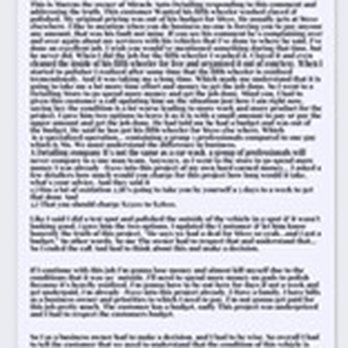 Miracle Auto Detailing - Response to Customer review - Auto Detailing Near Me - Fallbrook, California Miracle Auto Detailing - Response to Customer review - Auto Detailing Near Me - Fallbrook, California