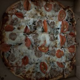 Veggie pizza with sausage Veggie pizza with sausage