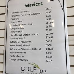 Golf Etc Ponte Vedra - Price list