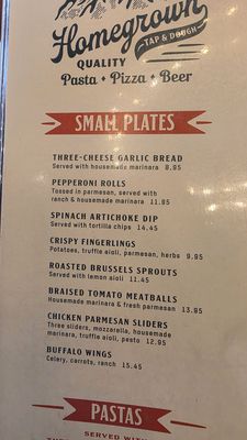 Menu photo 1 Homegrown Tap & Dough Parker, CO