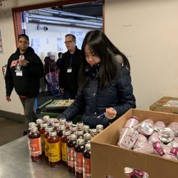 Pike Market Senior Center & Downtown Food Bank - John (in the background) is a pro!