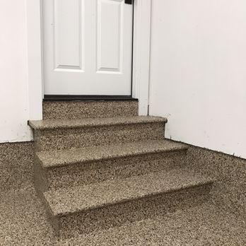 Decorative Concrete Resurfacing - Garage steps - Flooring Near Me - Ballwin, Missouri