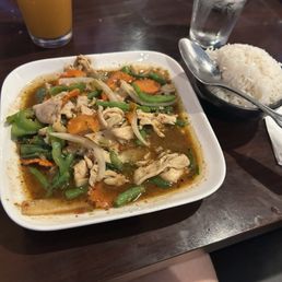 Pad kra with chicken Pad kra with chicken
