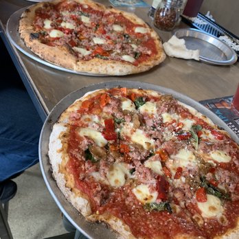 Old Scratch Pizza - Both are Mr Scratch pizzas- can you tell which one is GF?? (The one in the forefront- irrelevant, they both are absolutely perfect) - Pizza Near Me - Dayton, Ohio Old Scratch Pizza - Both are Mr Scratch pizzas- can you tell which one is GF?? (The one in the forefront- irrelevant, they both are absolutely perfect) - Pizza Near Me - Dayton, Ohio