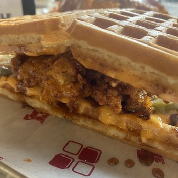 The Waffle Bus - Hot Chicken Sandwich (Waffle) - Sandwiches Near Me - Houston, Texas The Waffle Bus - Hot Chicken Sandwich (Waffle) - Sandwiches Near Me - Houston, Texas
