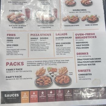 Epic Wings - Menu - Chicken Wings Near Me - Chula Vista, California