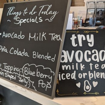 Boba Tea  - Cash register blackboards regarding the specials - Coffee & Tea Near Me - Medford, Oregon