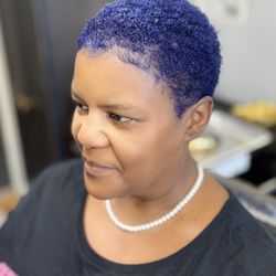 Me Time - Haircut and cobalt blue dye, she found me on Yelp!