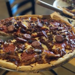 pepperoni and sausage pizza