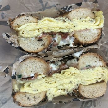 Yetz's Bagels - The works with chive cream cheese - Bagels Near Me - Isla Vista, California