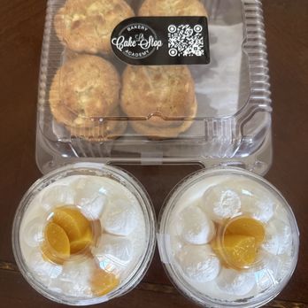 LB Cake Stop - White chocolate chip macadamia cookies and peach cake cup - Bakeries Near Me - Baldwin Park, California