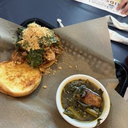 Pulled pork and greens