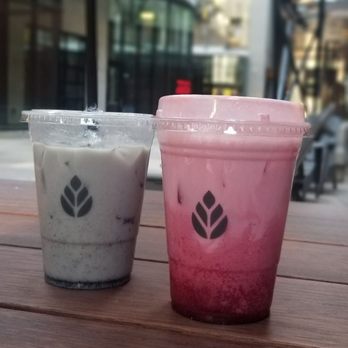 Milk Tea People - Black sesame tea latte and beet lemonade cream cheese - Tea Rooms Near Me - Denver, Colorado