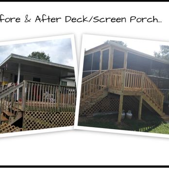 Mr Fix It - before & after of Deck & Screen porch - Handyman Near Me Mr Fix It - before & after of Deck & Screen porch - Handyman Near Me