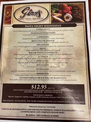 Menu photo 2 Gino's Pasta & Pizza Baldwin, NY Menu photo 2 Gino's Pasta & Pizza Baldwin, NY