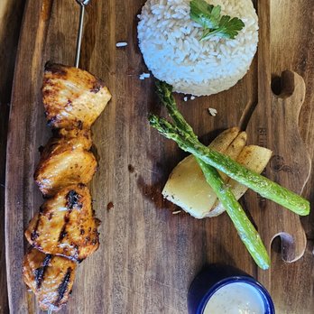 Blue Fig Garden - Chicken kebab with rice - Mediterranean Near Me - Cherry Hill, New Jersey