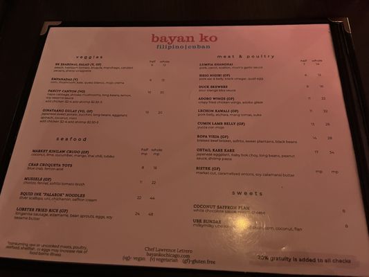Menu photo 5 Bayan Ko Chicago, IL