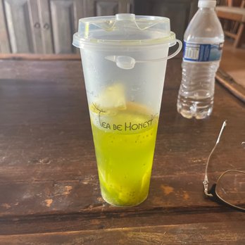 Tea Be Honest - Fresh Sweet Garden Tea - Lemon, Chia, Kiwi, Pineapple, Lychee, Green Tea (left out the mint) - Coffee & Tea Near Me - Palm Desert, California Tea Be Honest - Fresh Sweet Garden Tea - Lemon, Chia, Kiwi, Pineapple, Lychee, Green Tea (left out the mint) - Coffee & Tea Near Me - Palm Desert, California