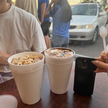 Yogurt Mill - child size with iphone for reference (they drop the child cup in a junior cup to really fill it up - Ice Cream & Frozen Yogurt Near Me - El Cajon, California
