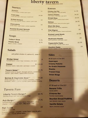 Menu photo 4 Liberty Tavern Rosemont, IL