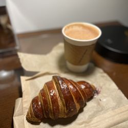 Mille-Feuille Bakery - Blueberry Croissant and Hot Chocolate