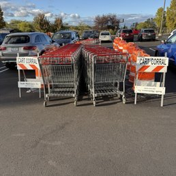Temporary cart corral seems dangerous Temporary cart corral seems dangerous