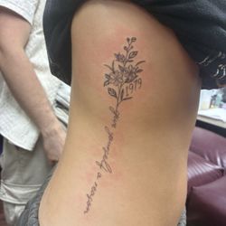 American Graffiti Tattoos - The tattoo is not crooked, I was turned a little while standing. But the line work and shading is amazing!!